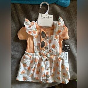 Nicole Miller Peach and Orange Baby Outfit with Sunglasses